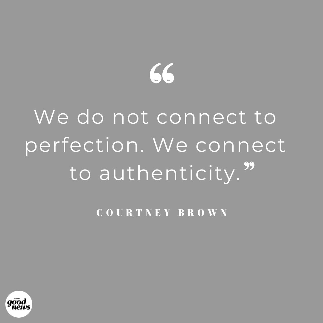 NugentGoodNews's tweet photo. Nobody is perfect, so why not be our authentic selves instead? We love this quote from Courtney Brown. She said it on our podcast episode with her last year, linked here: https://t.co/OSf6EZCsci https://t.co/BzUhyYkRxn