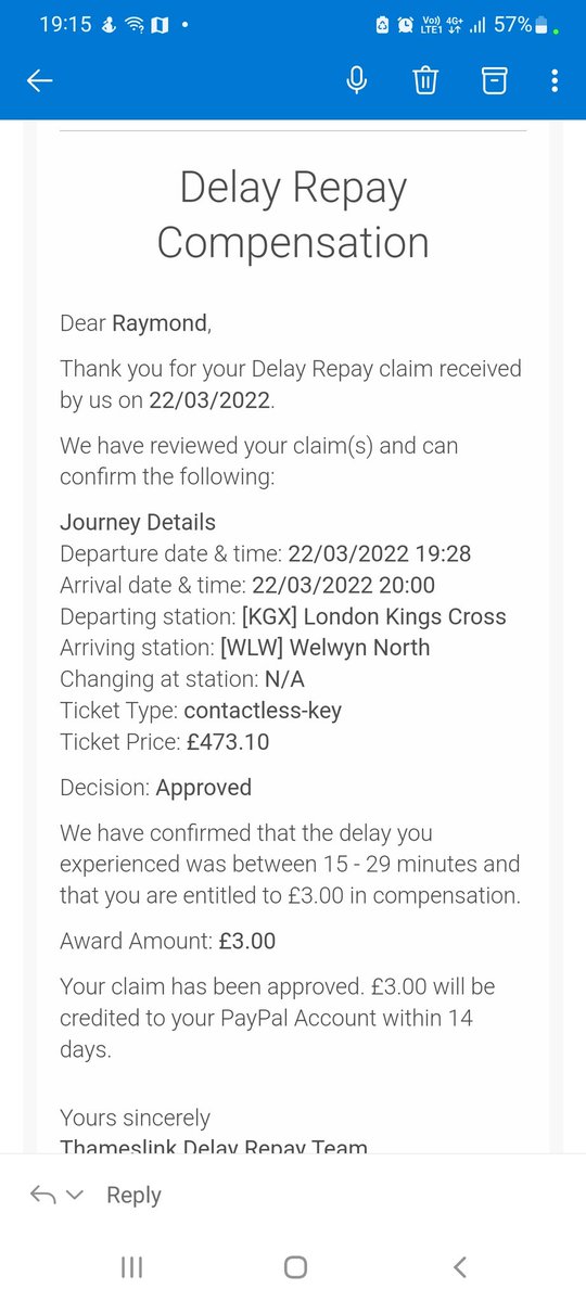 RayHodge's tweet photo. Once again Thameslink have short paid me. https://t.co/nzxWe0sWO0