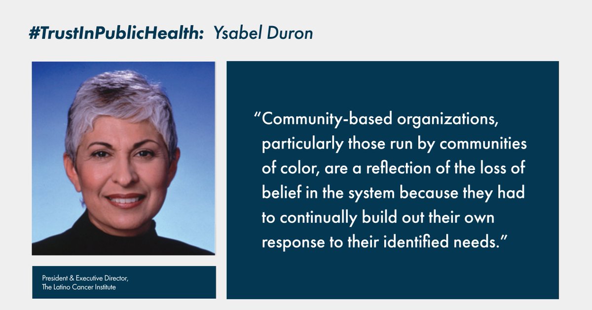 “It would be beneficial to engage and partner with these community systems through equitable investments in their effort to rebuild trust.”

Watch: 
ow.ly/VRWH50Ivnww  #healthpolicy #publichealth #TrustInPublicHealth