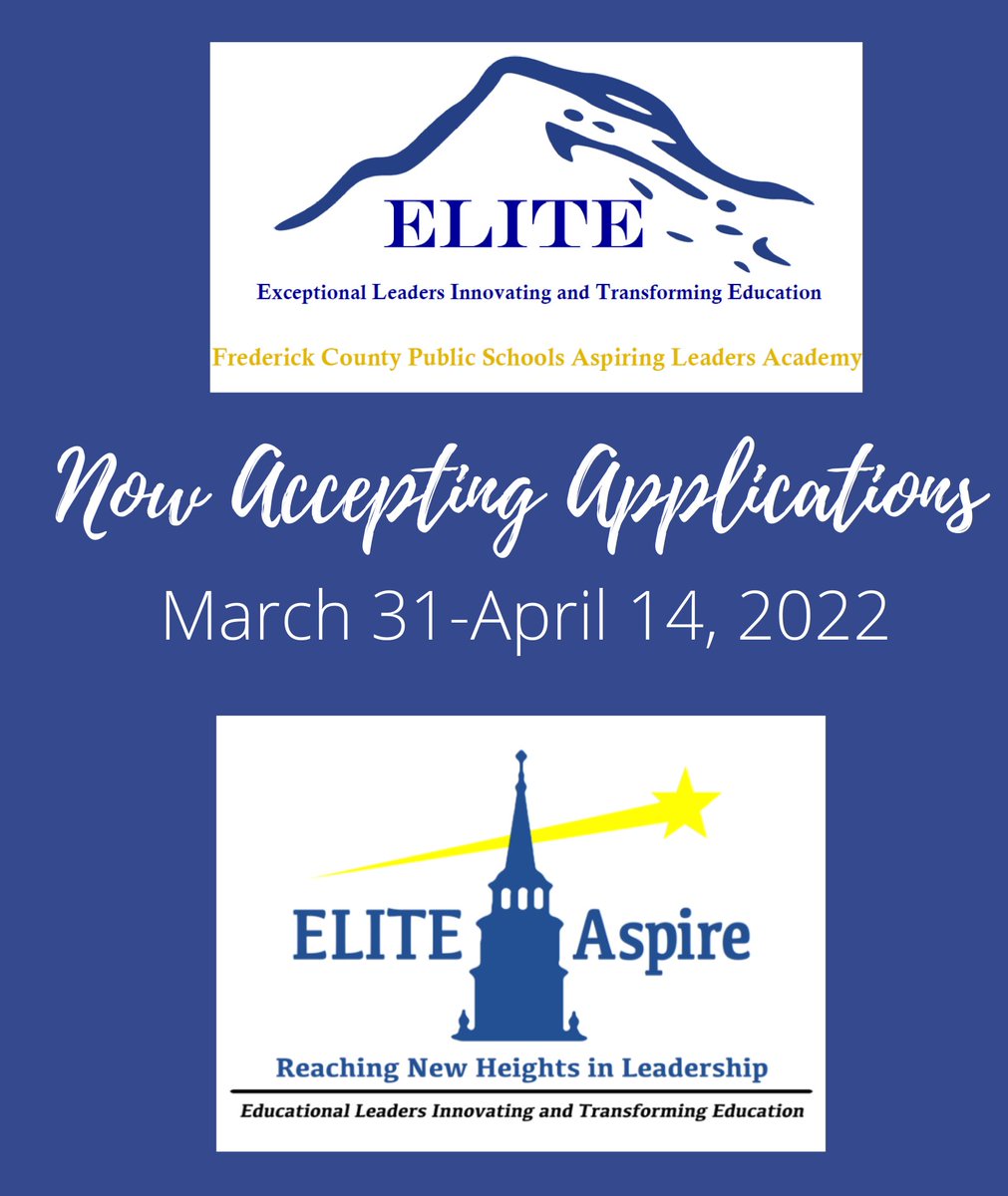 The ELITE Academy and ELITE Aspire programs are now accepting applications for our next cohort. (For FCPS-MD employees only)
For more information or to apply visit our website: sites.google.com/fcps.org/elite…
#FCPSLeads #FCPSELITE