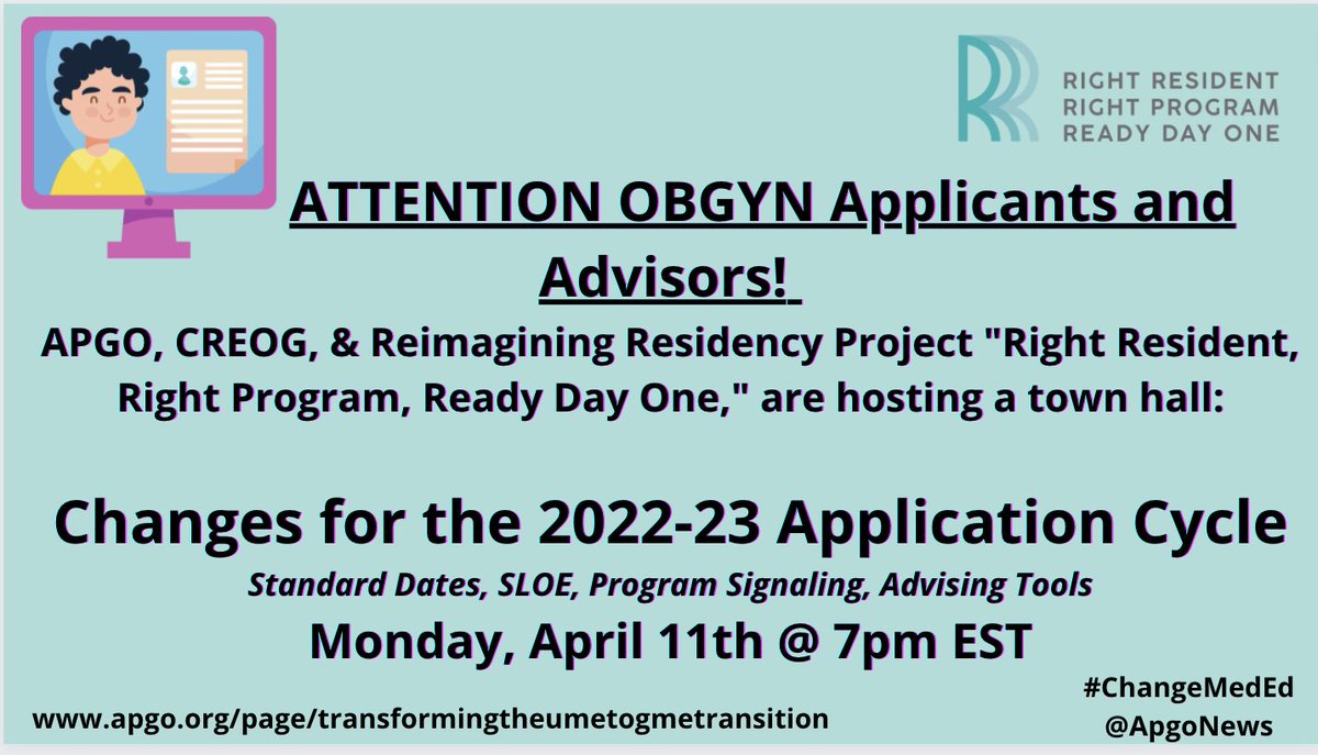 Maya_Michigan's tweet photo. Attention: OBGYN residency applicants and advisors for #Match2023

We are hosting a webinar on April 11th to go over changes for the 2022-2023 residency application cycle. 

Please join us to learn about the changes and ask questions. #RRRProject #MedEd 

https://t.co/EK4VtZJZqM https://t.co/Y4sns3QjQp