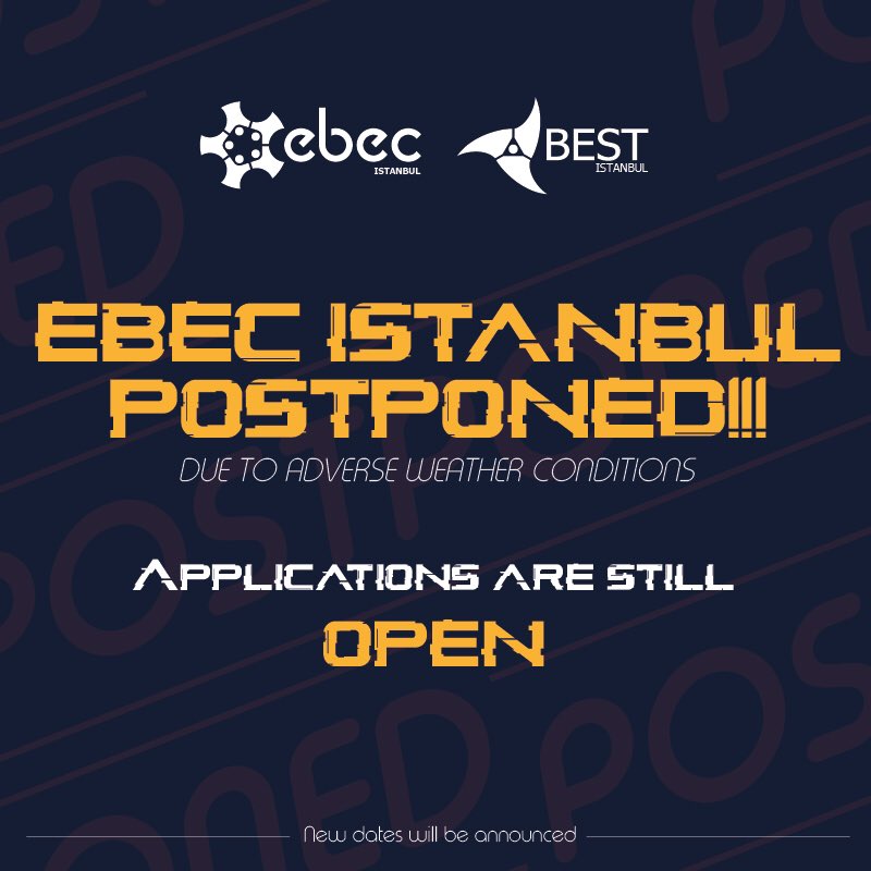 BEST_Istanbul's tweet photo. EBEC ISTANBUL APPLICATIONS CONTINUE!!
You can visit our profile for detailed information and the site on our profile to register for the contest.🤸🏽 Come on, qualify for the title of Europe's most prestigious engineer!
Hurry, don't miss the deadline! ⚠️
#itu #EBEC #roadtoZagreb https://t.co/VH8s7Df20b