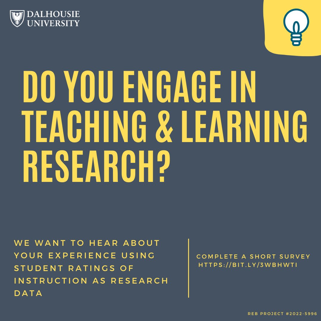 Hey! We're doing a project on the use of teaching evaluations as data in teaching and learning research. We want to hear from you! If you have a few minutes, please consider completing this survey! bit.ly/3wBHWTI
