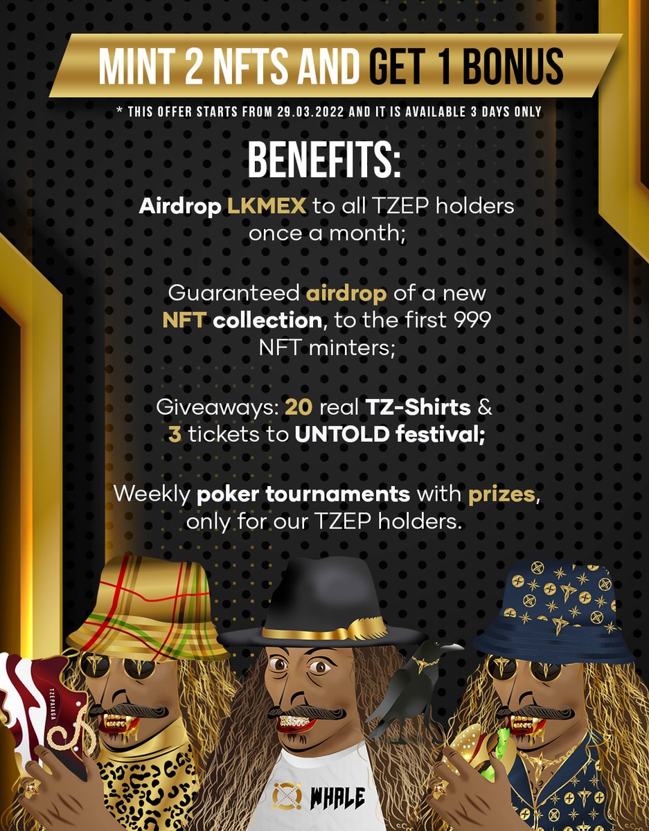 The Billionaire TZEP Club (@billionairetzep) on Twitter photo 🚨🚨 #GIVEAWAY TIME 🚨🚨
🎁2 Winners - 10k LKMEX each⚡️
1️⃣Follow <a href="/BillionaireTzep/">The Billionaire TZEP Club</a>
2️⃣RT + Like
3️⃣Tag 3 friends
4️⃣Join discord.gg/EjE2vMHEsZ
🧛♂️MINT 2 NFTs and get 1 BONUS: trust.market/buy/eBust/Bill…
ROADMAP: billionaire-tzep.com
⏳ 72 HOURS
#ElrondCommunity #ElrondGiveaway 🚨🚨 #GIVEAWAY TIME 🚨🚨
🎁2 Winners - 10k LKMEX each⚡️
1️⃣Follow <a href="/BillionaireTzep/">The Billionaire TZEP Club</a>
2️⃣RT + Like
3️⃣Tag 3 friends
4️⃣Join discord.gg/EjE2vMHEsZ
🧛♂️MINT 2 NFTs and get 1 BONUS: trust.market/buy/eBust/Bill…
ROADMAP: billionaire-tzep.com
⏳ 72 HOURS
#ElrondCommunity #ElrondGiveaway