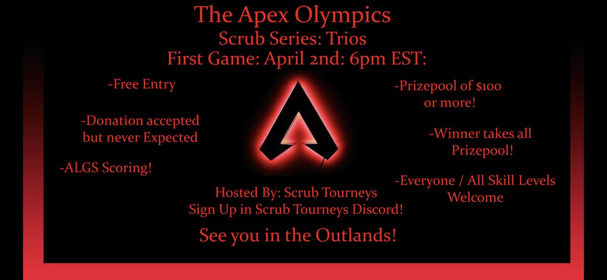 ScrubsTourneys's tweet photo. 15 Team Slots Left! Free Entry Now! Everyone Welcome! Discord link in Bio for sign up or more information! ❤️ https://t.co/rDnZpY0zzg