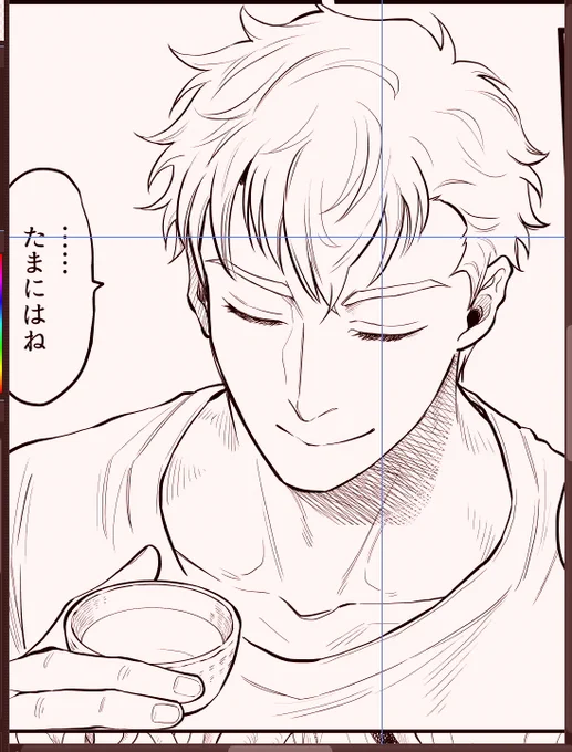 ペン入れ進捗3/5ぐらい。
おやすみなさい～ 