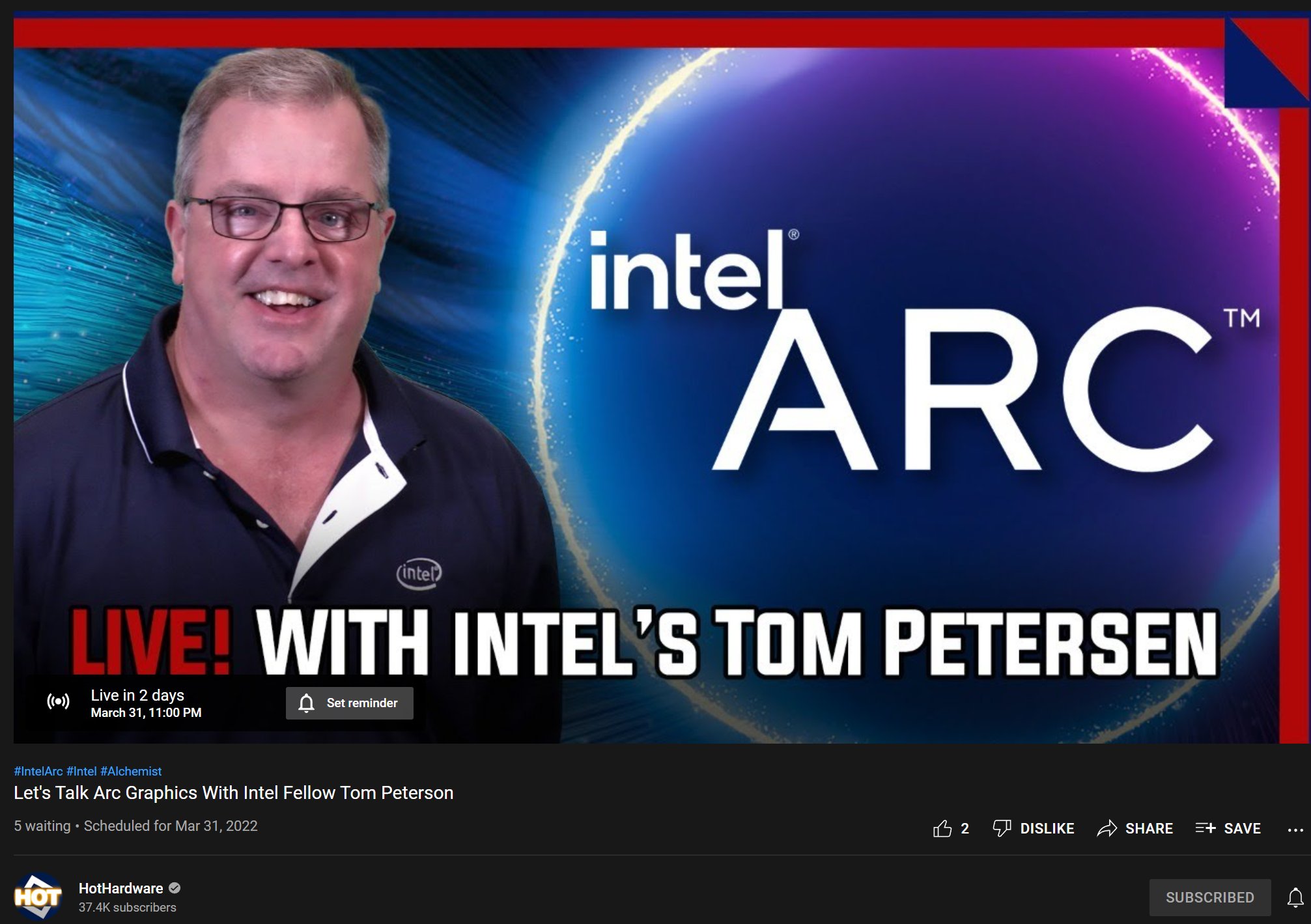 on Twitter "Intel Arc "TAP is sure to offer great insights and lively discussion
