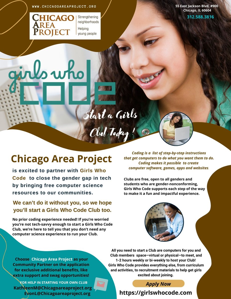 Chicagoareaproj's tweet photo. Start your own @GirlsWhoCode #club today. Let us help you!
#girls #STEMeducation #coding #GirlsWhoCode #girlsclub #startyourown https://t.co/WjGEcHQjJu