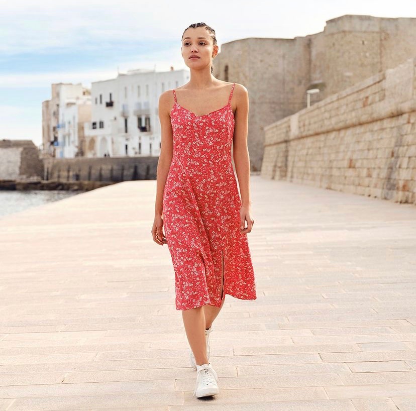 uniqlo printed flare camisole dress Women's Printed Button Down Camisole Flare Dress
