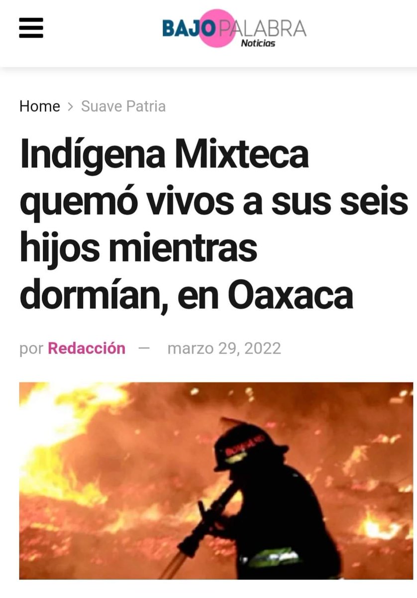 La tragedia de la pobreza y la mediocridad de algunos  medios de comunicación. 

6 menores murieron, su vivienda se incendió.
Su madre, indígena de Oaxaca está acusada de homicidio culposo.