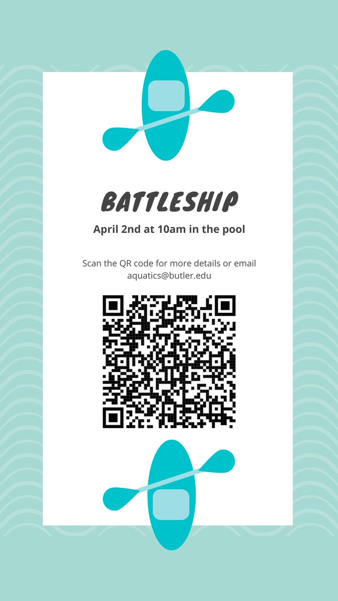 Pool Battleship April 2nd at 10 AM. Email aquatics@butler.edu for details on how to sign up your team!! 
<a href="/butlerHRC/">Butler HRC</a> <a href="/butleru/">Butler University</a> <a href="/BU_Apartments/">Apartments @ BU</a>
 <a href="/SGAPresidentBU/">Will Gigerich</a> <a href="/life_residence/">Butler Residence Life</a> @butlerIMsports <a href="/ButlerPanhel/">Butler Panhel</a>