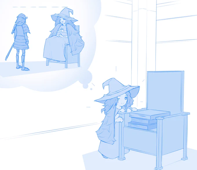 Ranni sitting on stack of books to look taller #ELDENRING 