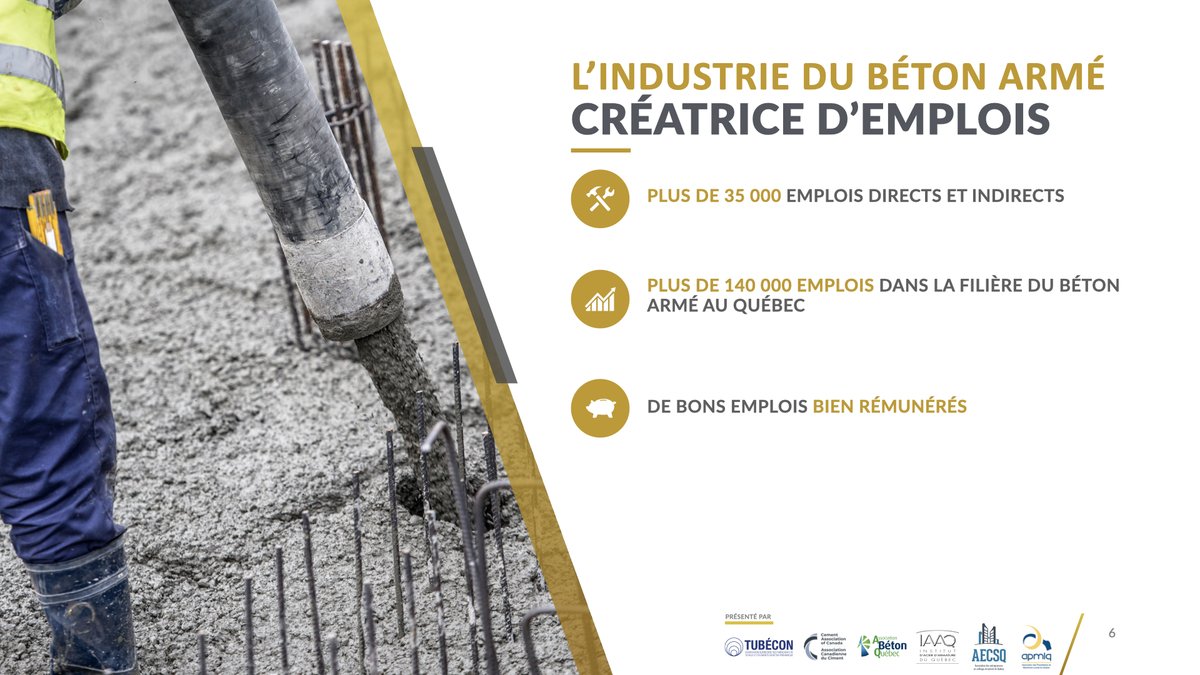 AcierArmatureQc's tweet photo. Saviez-vous qu'il y a plus de 140 000 emplois dans la filière du béton armé au Québec! #emplois #achatlocal
@JeanBoulet10 @fbonnardelCAQ @PolQC @AssnatCAQ @AssnatQc https://t.co/U8TGtyTYk7