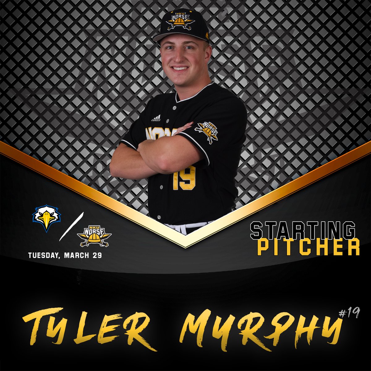 NKUNorseBSB's tweet photo. Starting on the mound for the Norse today, @t_murph32 !!🔥

#NorseUp https://t.co/ZPB5una42c