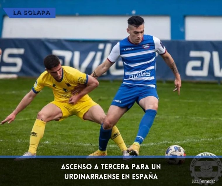 LaSolapaOk's tweet photo. #EntrerrianosPorElMundo | #España 🇪🇸

Luca Fernández es un delantero de 21 años nacido en Urdinarrain que el pasado fin de semana consiguió el ascenso a la Tercera División RFEF (4° categoría) de España con Áviles Stadium FC 👏 https://t.co/0bRBmF0IJD