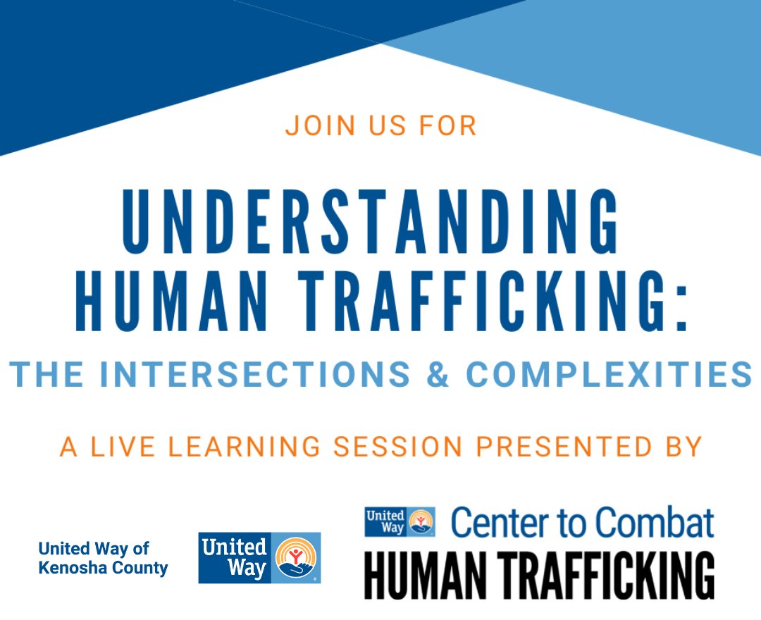 Human trafficking is a widespread and often-invisible crime that takes place both around the world and in our own backyards.

Join us on Tuesday, April 19 at 2 p.m. for Understanding Human Trafficking: The Intersections &amp; Complexities

REGISTER: kenoshaunitedway.org/understanding-…