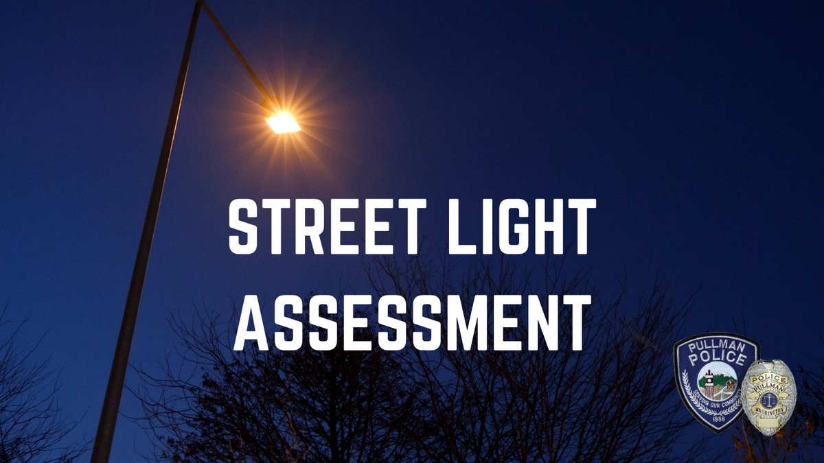 PullmanPolice's tweet photo. Street lights promote security & improve quality of life!
@City_of_Pullman Maintenance & Operations is working to identify non-working street lights for bulb replacement. Send address/location to: art.garro@pullman-wa.gov
#PullmanProud #ItTakesAVillage #MyPD https://t.co/QbRieyQm45