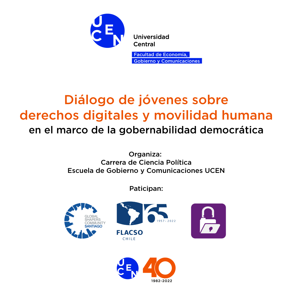 Aún queda tiempo para que te inscribas en "Diálogos sobre derechos digitales y movilidad humana en el marco de la gobernabilidad democrática". Si tu asistencia es presencial, con alejandra.palma@ucentral.cl 
Si es virtual, aquí: bit.ly/DIALOGOSDEJOVE…