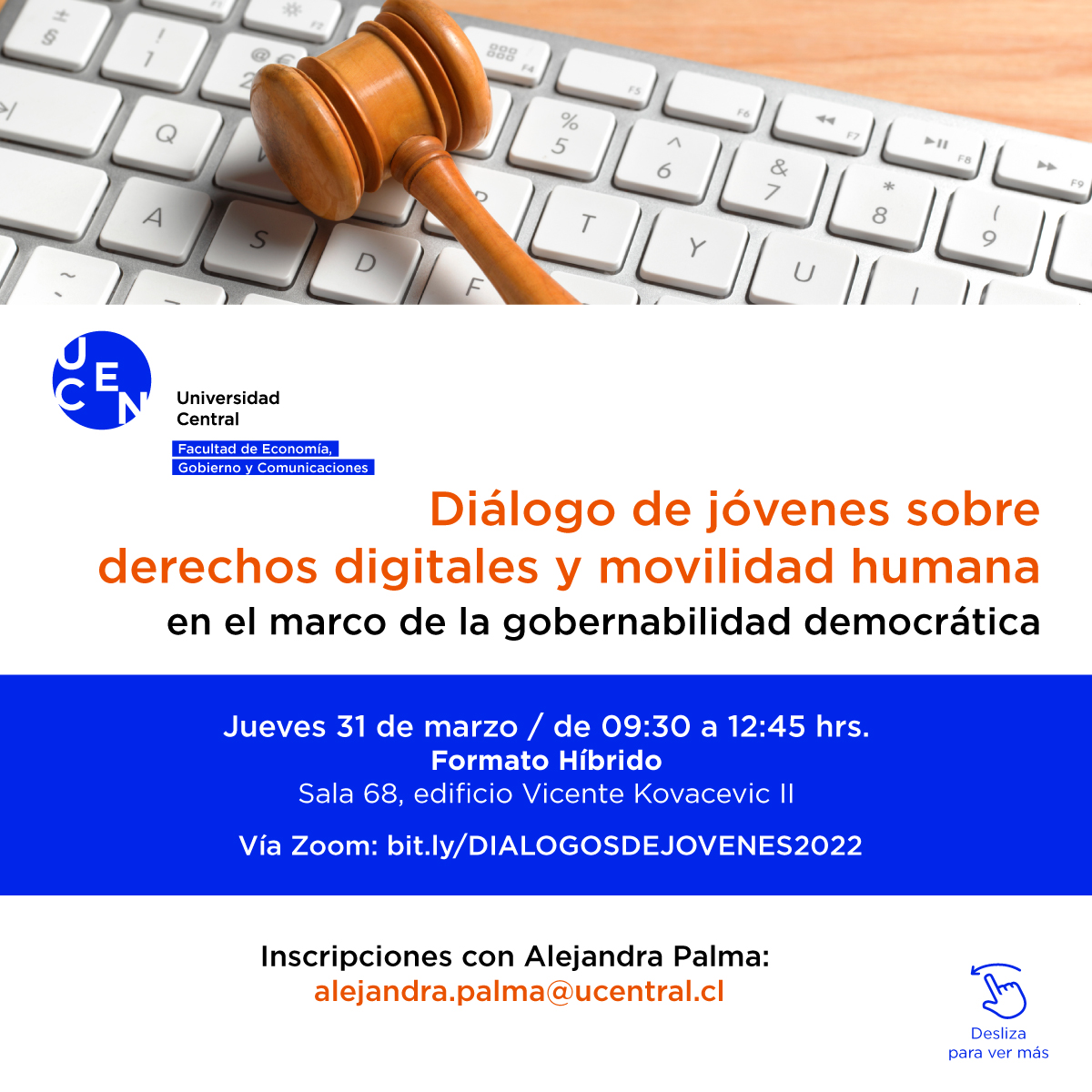 Fegoc_UCentral's tweet photo. Aún queda tiempo para que te inscribas en "Diálogos sobre derechos digitales y movilidad humana en el marco de la gobernabilidad democrática". Si tu asistencia es presencial, con alejandra.palma@ucentral.cl 
Si es virtual, aquí: https://t.co/6aQBBkB6F4 https://t.co/NLZAadnzPA