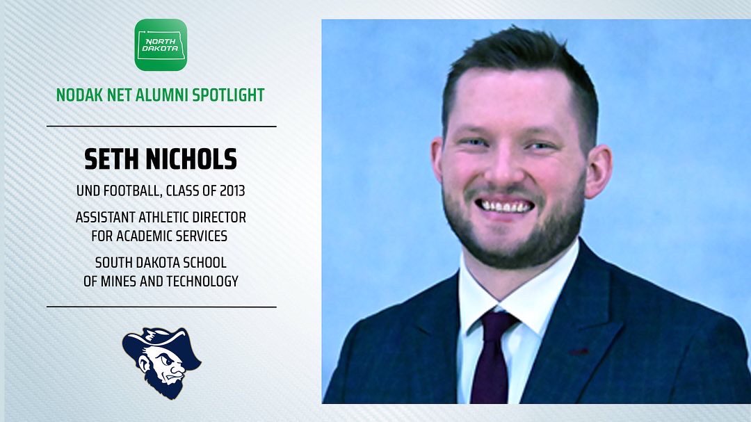 UND_SASS's tweet photo. Two new alumni spotlights featuring @UNDfootball! Visit your NoDak Net app to learn from and connect with Mat Cox of Kimley Horn and Seth Nichols of South Dakota School of Mines and Technology! #UNDproud https://t.co/4QuKx4qIge