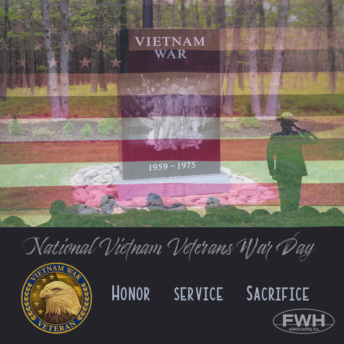 FWHAssociates's tweet photo. March 29th honors the Men and Women who Served, Suffered and Sacrificed their lives during the Vietnam War. 3/29/1973 is the day combat and combat support withdrew from South Vietnam. The Vietnam War is the second longest War in American history spanning over almost 2 decades. https://t.co/ofhyh87RGO