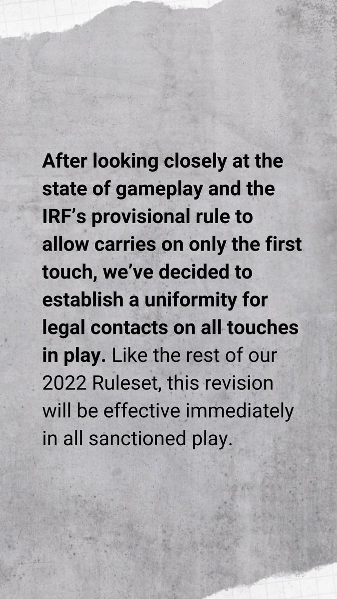 USARoundnet's tweet photo. ‼️2022 RULE REVISION‼️ Effective immediately, USAR Rules have been revised to allow carries on all touches and redefine an illegal contact to be a catch:
“5.3.2. The ball must not be caught.
5.3.2.1. A catch happens when the ball comes to rest on any part of the player.”

1/2 https://t.co/oZPwjn5Ino