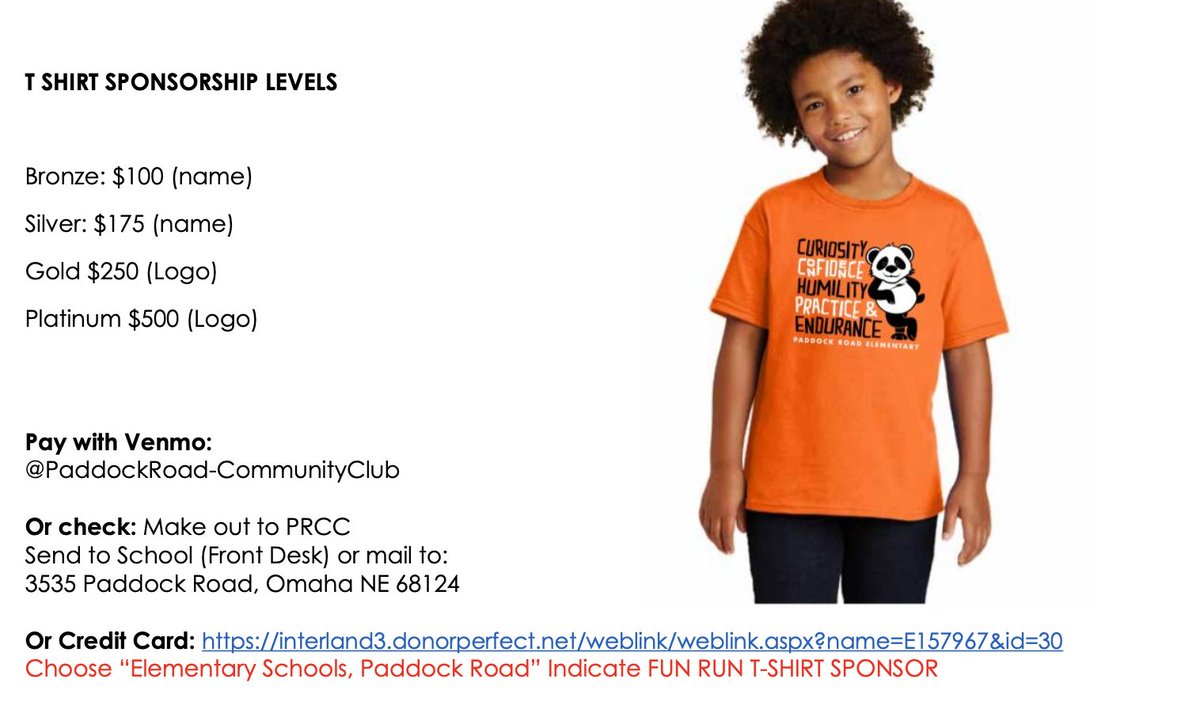 We are looking for Businesses to sponsor our 2022 FUN RUN T-shirts! Shirts will feature your company name or logo.  All funds raised will be used next year in the 2022- 2023 school year.  To sponsor, make your payment, then REGISTER HERE: forms.office.com/r/aRbzcDTW39