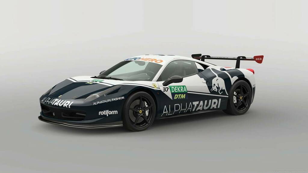 TomCubd's tweet photo. Inspired by @seanbulldesign I loved this Ferrari Alpha Tauri look I re-designed the livery in Gran Turismo 7 to use on my 458 Italia. It's the 2022 @redbullmotorsports DTM livery. 

Downloadable at Showcase, just search for 'SeanBull'

Game : Gran Turism… https://t.co/fb8VAZap8x https://t.co/F8DhLZ1XcC