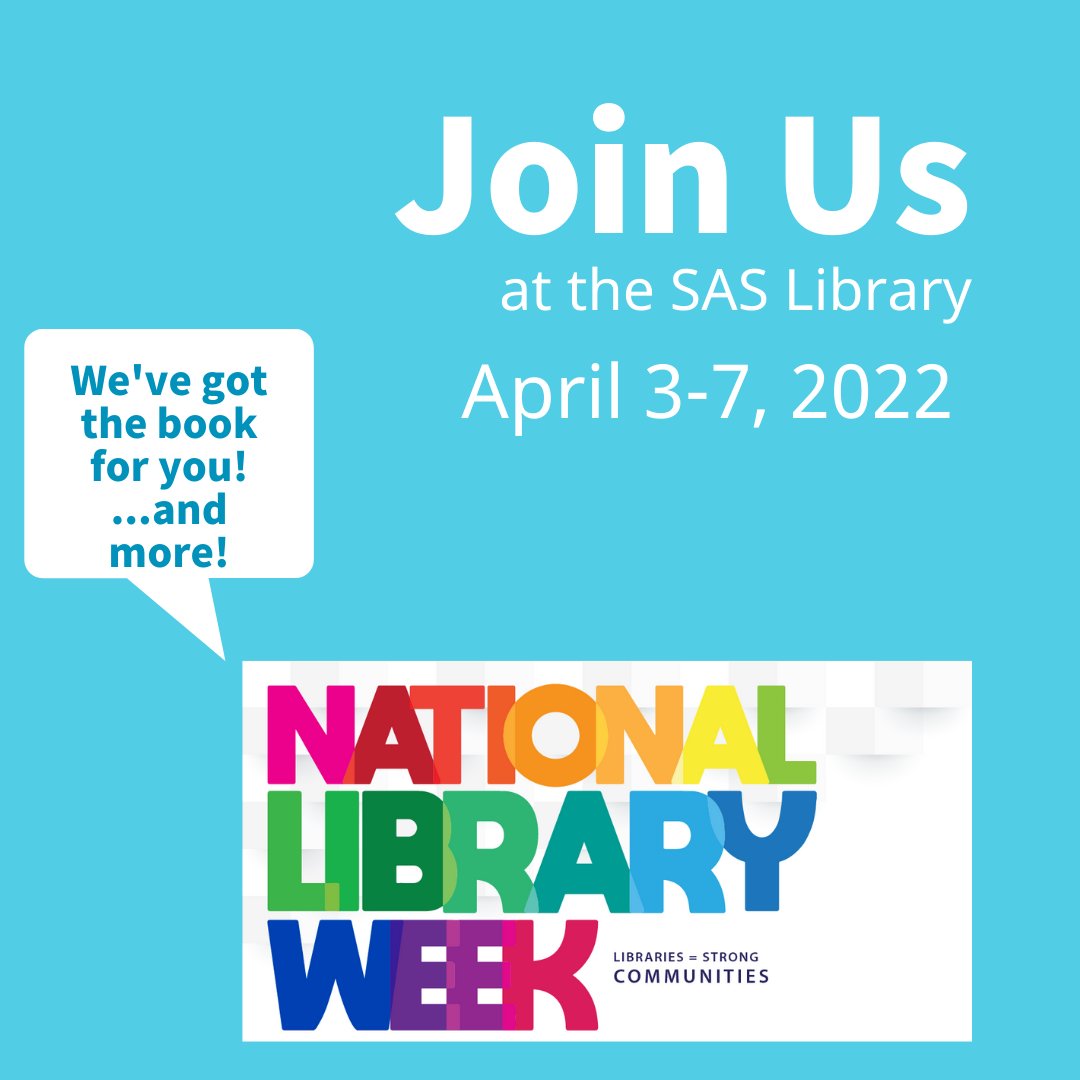 SASLville's tweet photo. #NationalLibraryWeek April 3-9. Stop by SAS #library and check out what our students have in store to celebrate! #saslville #librarylife https://t.co/jrGyy2USts