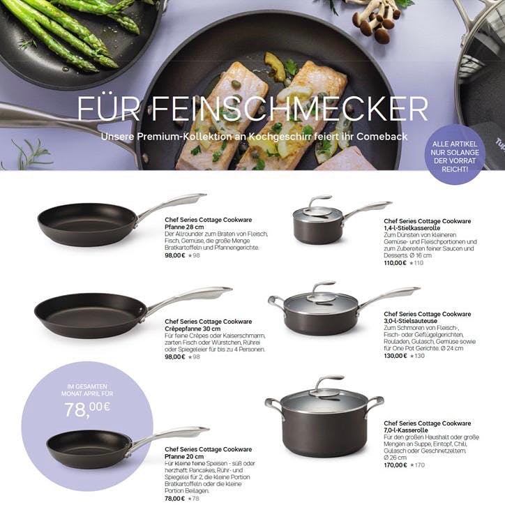 TupperPuppe's tweet image. Nur als Gast | direkt über mich und nur bis 10.04. Extra-Klasse Premium-Kochgeschirr: #ChefSeries
#CottageCookware. Leicht zu reinigen &amp;amp; in der Handhabe. Hartelox. Aluminium mit Eterna Antihaftbeschichtung, Edelstahl.
#Berlin #TupperPuppe #TupperUniverse #Tupperware #Tupperparty