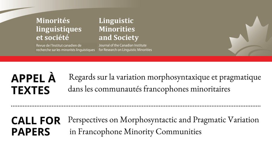 Minorites Linguistiques Et Societe Linguistic Minorities And Society Erudit