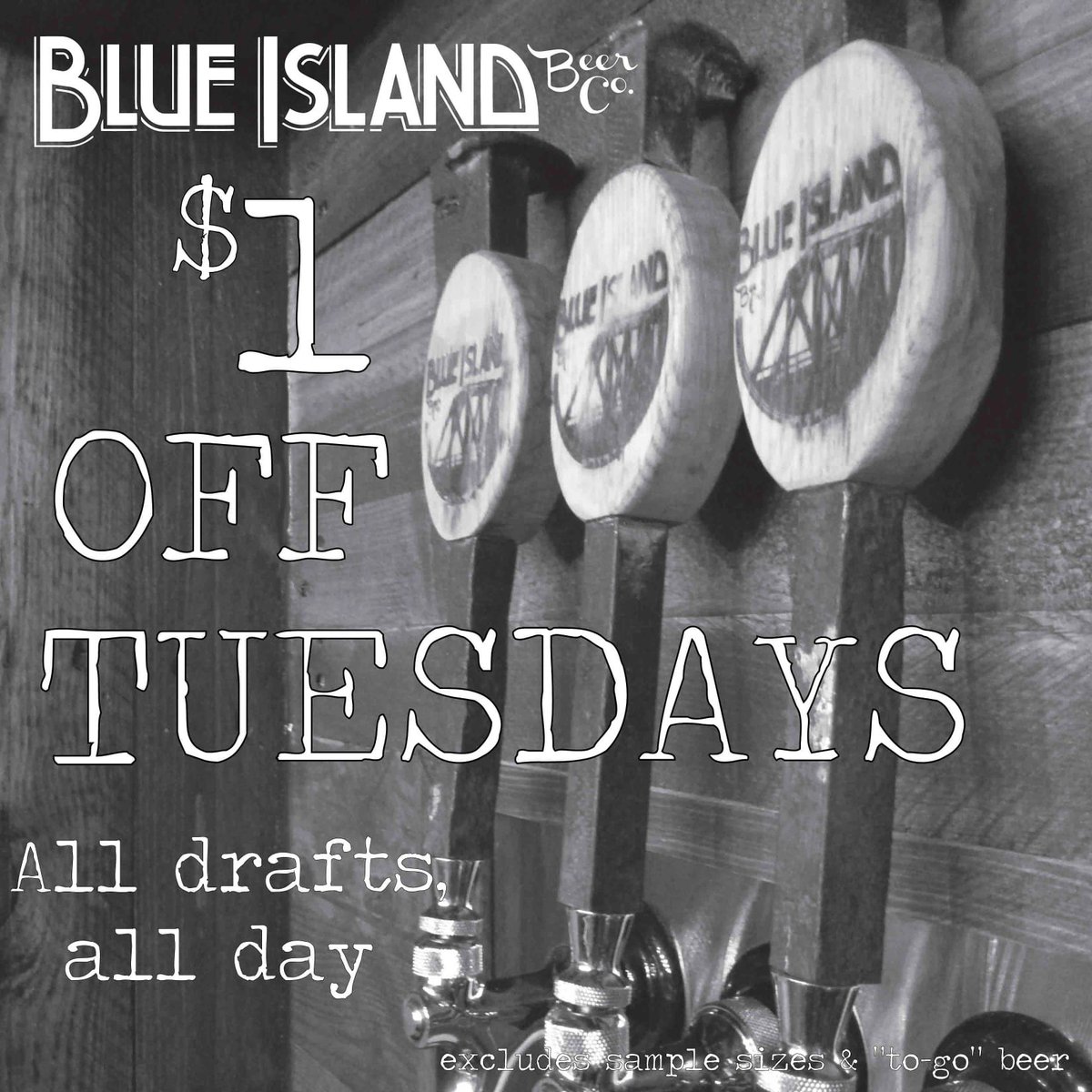 BlueIslandBC's tweet photo. #dollarofftuesday #craftbeer #maderighthere #oldewesternave #blueisland #truetothecraft #drinklocal https://t.co/ouZsYX1HDg