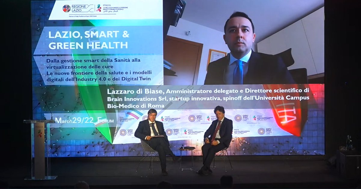 LazzarodiBiase's tweet photo. Onorato di essere stato invitato dalla Regione Lazio a presentare i miei progetti scientifici presso #Expo2020Dubai  “Dalla gestione smart della Sanità alla virtualizzazione delle cure. Le nuove frontiere della salute e i modelli digitali dell’Industry 4.0 e dei Digital Twin” https://t.co/t2UdcsUTZI