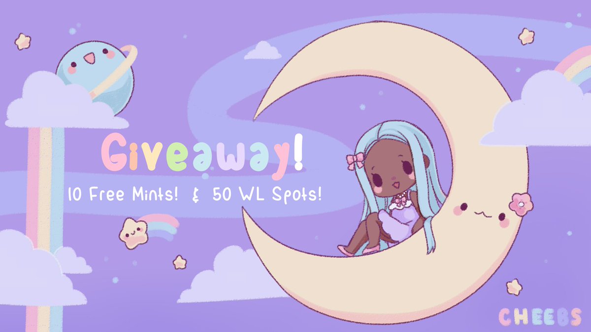 GM Cheebs!
We're running a huge Giveaway for 10 Free Mints &amp; 50 WL Spots! 🎉
Enter Here 👉gleam.io/KIGaZ/cheebs-f…
⏱️This event will run from today until Apr 29th
🧑‍🤝‍🧑Refer friends to earn more entries!

#NFTGiveaways #NFTs #NFTGiveaway
