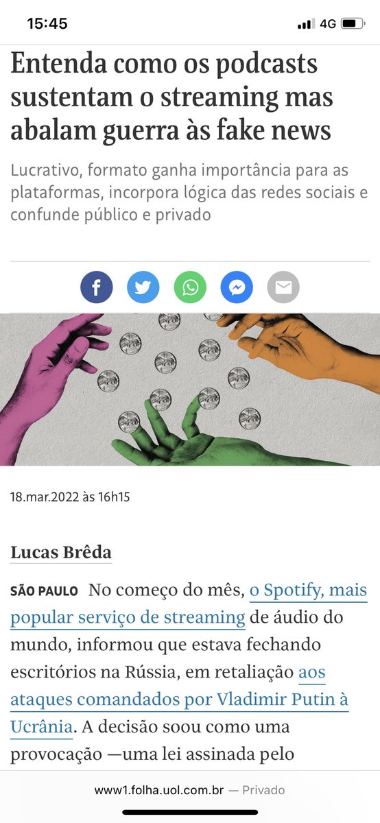 abpodcasters's tweet photo. Ótima reportagem da @folha @folhailustrada e nós demos nossa contribuição. @lucsabreda no comando.
Debate sobre o papel dos programas d podcast enquanto influenciadores da opinião pública. Leia!
https://t.co/w6f7WxK5wG
#abpod #gestãosonorodades #abpodnamídia #podcast #fakenews https://t.co/TlQNvTIhZU
