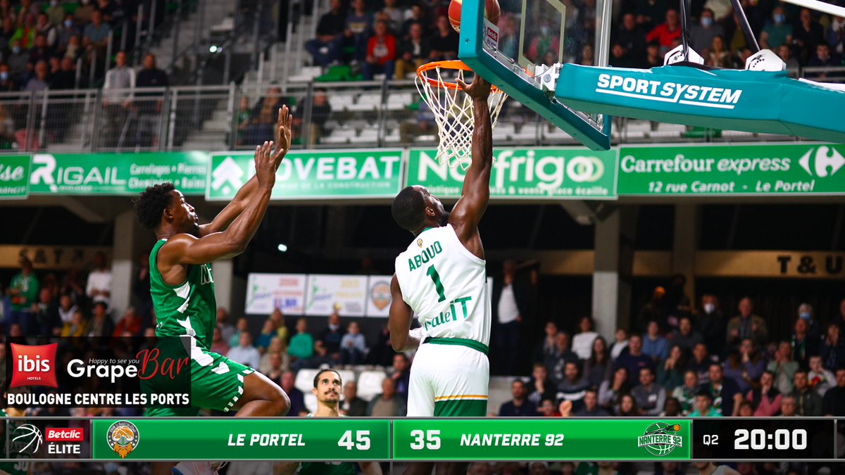 #BetclicELITE #ESSM 🟢⚪️ 

Mɪ-Tᴇᴍᴘs

Un second quart (22-22) plus équilibré, dans un #Chaudron qui voit toujours ses protégés mener de 10 points.

@Charles_Abouo est le meilleur marqueur du match (10), <a href="/Myarou13/">Mouphtaou Yarou</a> le meilleur rebondeur (5) et Benoit le meilleur passeur (4) ⚡