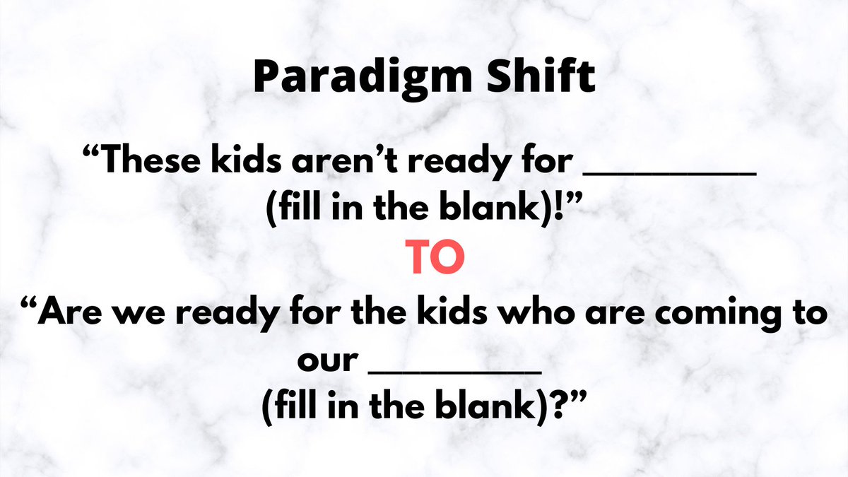 Kate Barker (@kate_s_barker) on Twitter photo What is your mindset about the students that are walking through your door? Are they ready for us OR are you ready for them?
#principalEDleaders @DrRachaelGeorge #dbcincbooks #tlap #leadlap
<a href="/Kate_S_Barker/">Kate Barker</a> <a href="/kourtneyferrua/">Kourtney Ferrua</a> <a href="/TaraMartinEDU/">Tara M Martin</a> <a href="/burgessdave/">Dave Burgess</a> What is your mindset about the students that are walking through your door? Are they ready for us OR are you ready for them?
#principalEDleaders @DrRachaelGeorge #dbcincbooks #tlap #leadlap
<a href="/Kate_S_Barker/">Kate Barker</a> <a href="/kourtneyferrua/">Kourtney Ferrua</a> <a href="/TaraMartinEDU/">Tara M Martin</a> <a href="/burgessdave/">Dave Burgess</a>