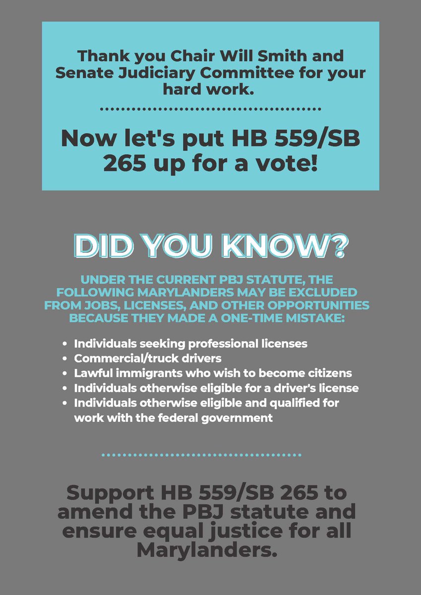 ChaconCenterUMd's tweet photo. HUGE thanks to @Willcsmithjr and the MD Senate Judiciary Committee for their hard work! Now we call on you to bring HB559 / SB265 for a vote! This small but important change to the law would ensure equal justice for all Marylanders!! https://t.co/AYdFJhMNND