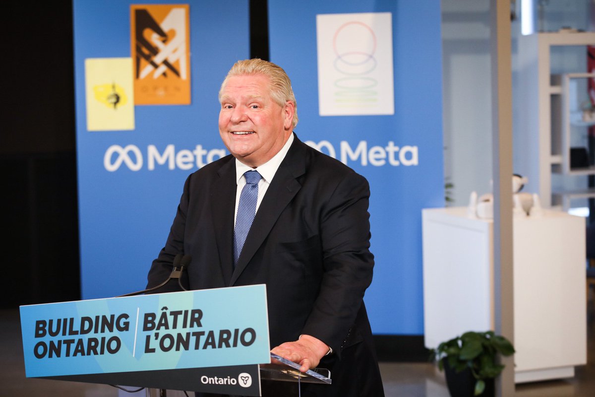 fordnation's tweet photo. It was great to visit @Meta’s new #EngineeringHub in #Toronto today. Their plan to launch this exciting new platform in our province will add 2,500 high paying jobs to the digital economy landscape.

Friends, businesses &amp; jobs are flocking to Ontario. https://t.co/3s0KgxbKBu