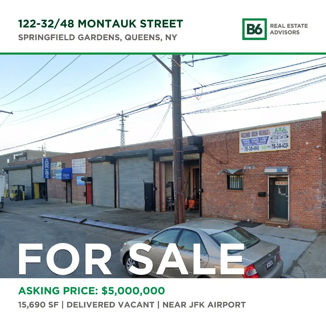 teamdonovan_nyc's tweet photo. New Exclusive Listing: Prime Industrial end-user opportunity near JFK Airport. DM us for more information.
#teamdonovan #newlisting #industrialforsale #industrialrealestate #queensrealestate #springfieldgardens #b6realestate https://t.co/mRZJefe7pe