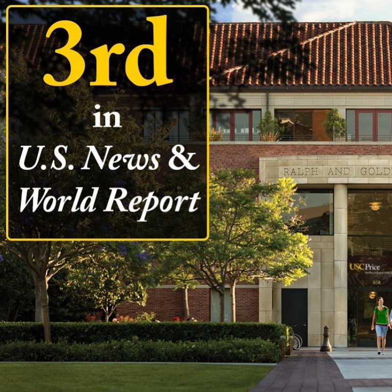 USCPrice's tweet photo. USC Price is continuing its tradition of being one of the nation's top-ranked public affairs schools. According to @usnews, @USC Price ranks No. 3 out of 264 master's programs. Several of our specialty programs are also top-ranked: https://t.co/rM5WUlZVtu 

 @uscprovost https://t.co/nvCMu4VSd6