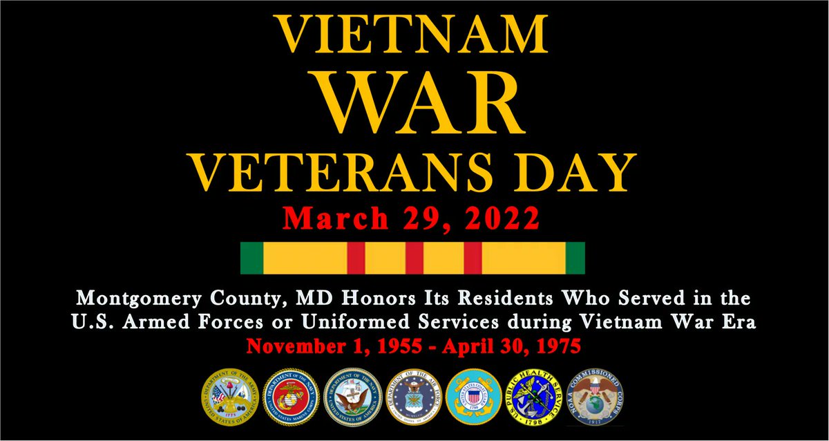 MontgomeryCoMD's tweet photo. The Montgomery County Commission on Veterans Affairs is joining in the national celebration of #NationalVietnamVeterans Day today, Tuesday, March 29. Learn more ➡️ https://t.co/mftOOTKlk3. #MoCoVets https://t.co/TXHKtLhpRk