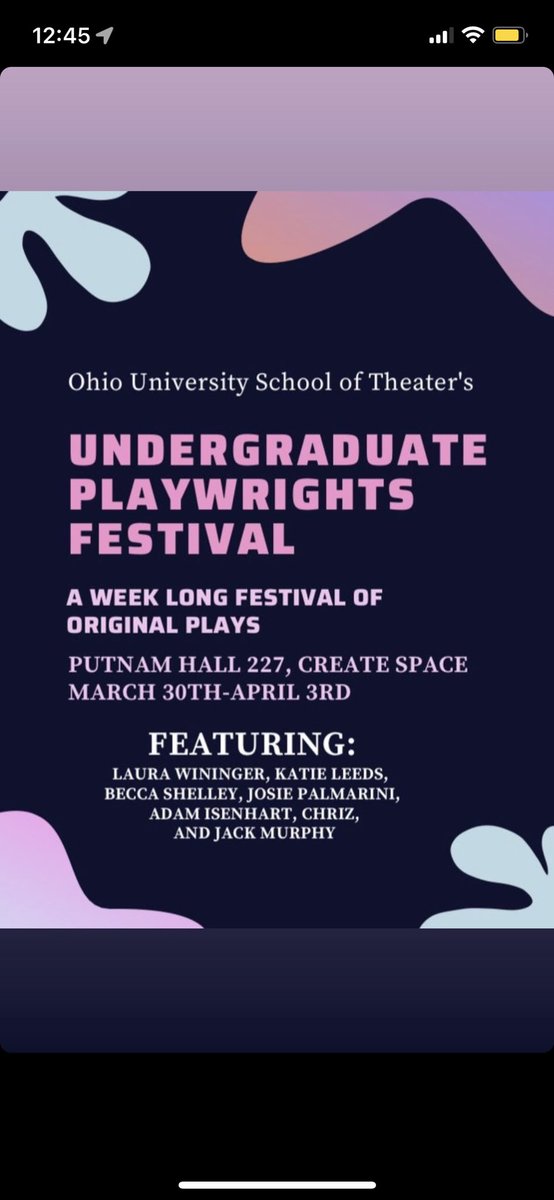 UP Fest starts tomorrow. Don’t miss all the incredible talent of our undergrad playwrights! 🖋📒