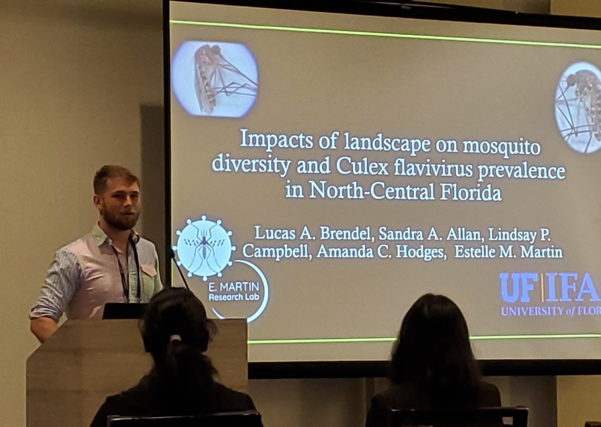 E_Martin_Lab's tweet image. Our graduate student, @luke_a_b, placed second in the student competition for his presentation at #EntSoc #SEB! 🦟#UFEntomology #UFBugs
