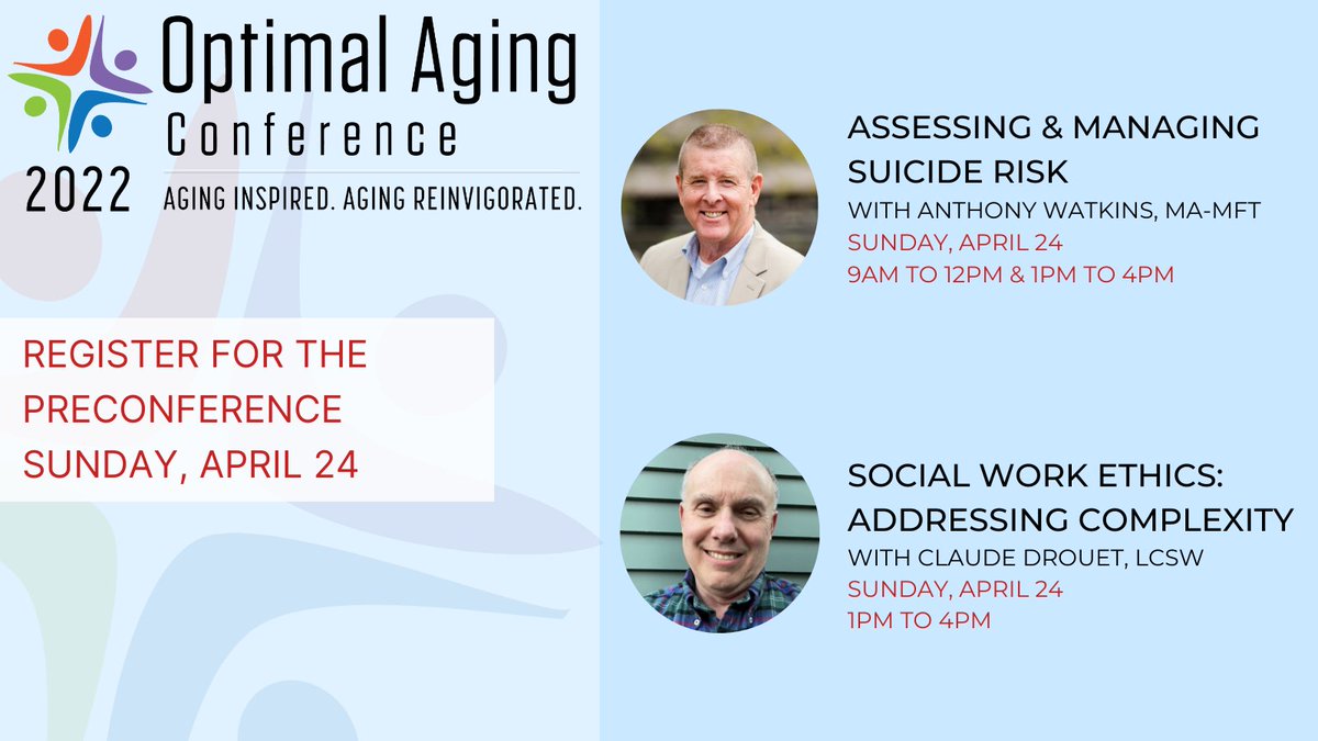 TragerInstitute's tweet photo. Don't forget to register for the 2022 OAC Preconference on 4/24!

🚨APRIL 8 is the deadline to register for Anthony Watkins' presentation. 

👉https://t.co/r0Nhv7cXoJ👈
                                                                          
#OAC2022 #optimalaging https://t.co/1kT9AEzEqA