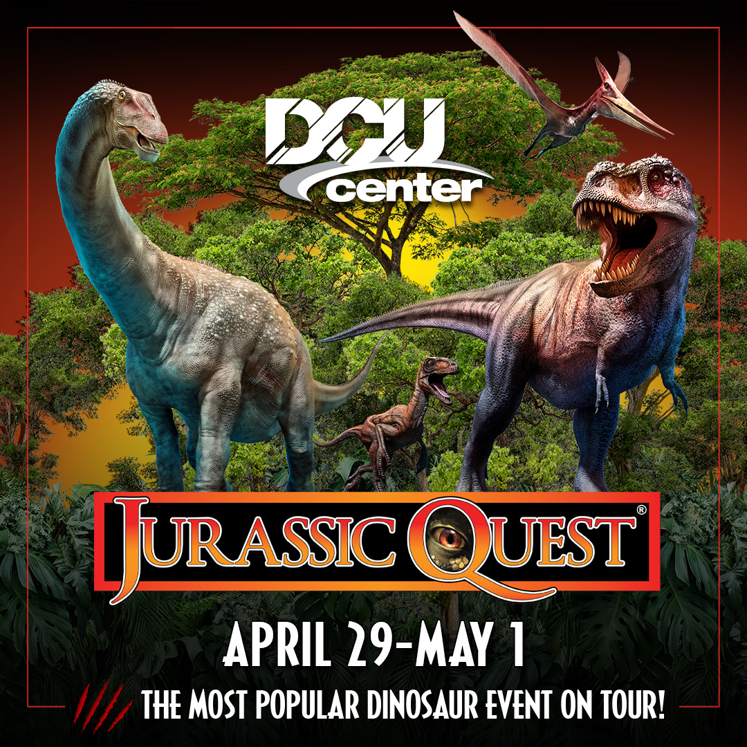 DCUCenter's tweet photo. Jurassic Quest will be landing at the DCU Center in #Worcester on Fri. 4/29 and will be roaring through Sun. 5/2 for their one and only weekend event in all of New England! For tickets & info visit https://t.co/Oe7ZH0CZP0.
#jurassicquest #readysetquest #dinosaur #dinosaurs #dino https://t.co/ZXVfgkJQn1