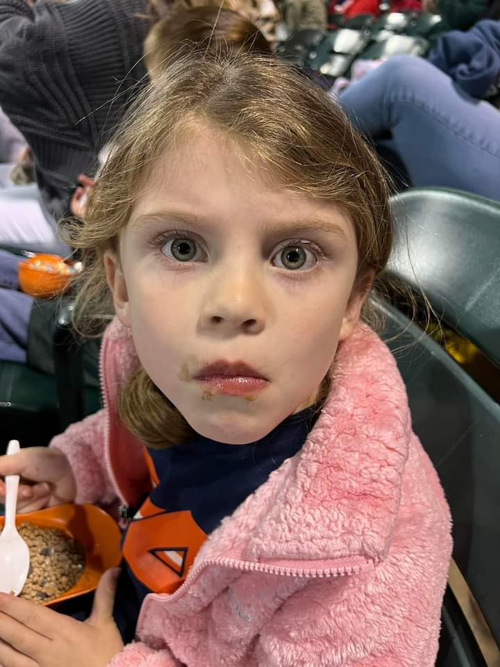 southernnach's tweet photo. My beautiful granddaughter at ball game with daddy made me laugh so hard looks like a deer caught in headlights lmao https://t.co/PaDqcSplmB