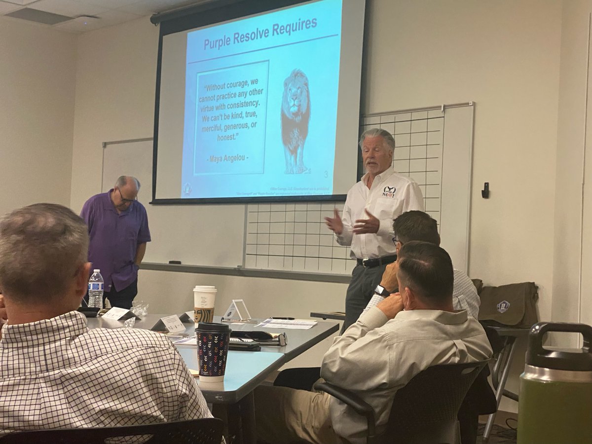 bluecourage's tweet photo. Michael, Dan, Capt Hopkinson &amp; Chaplain Brown from the NVNG kick off the first Purple Resolve class for the Arizona National Guard. TAG - MG Kerry L. Muehlenbeck, &amp; Craig Rauchle from PTSD NOW! opened the class. #purpleresolve #PTSDNOW #AZNG #bluecourage #NVNG https://t.co/7bGIprov4v