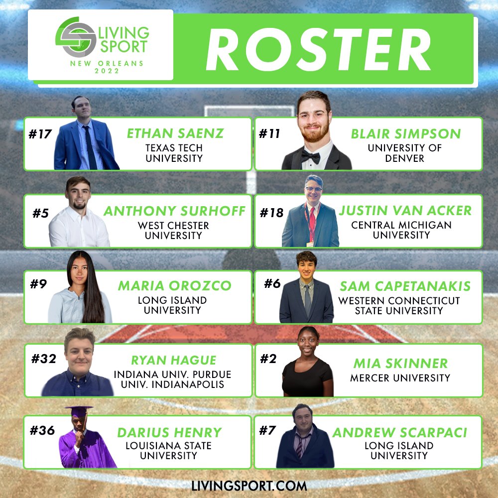 iamlivingsport's tweet photo. Welcome to the #livingsportfamily New Orleans '22! 💚

Safe travels to all making their journey today. 

#sportsbiz #sportmanagement #sportindustry https://t.co/mXbJZI2hrg