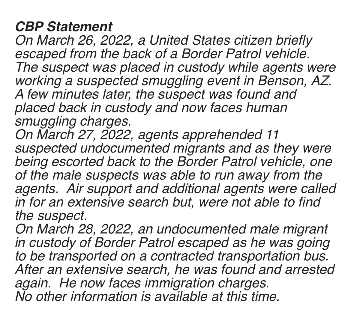 Angelica Carrillo on Twitter "JUST IN 3 people have escaped from CBP